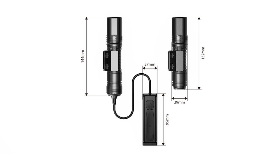 AURORA G2B 2250LM Tactical Hunting Flashlight 600m IPX8 Rechargeable view 6