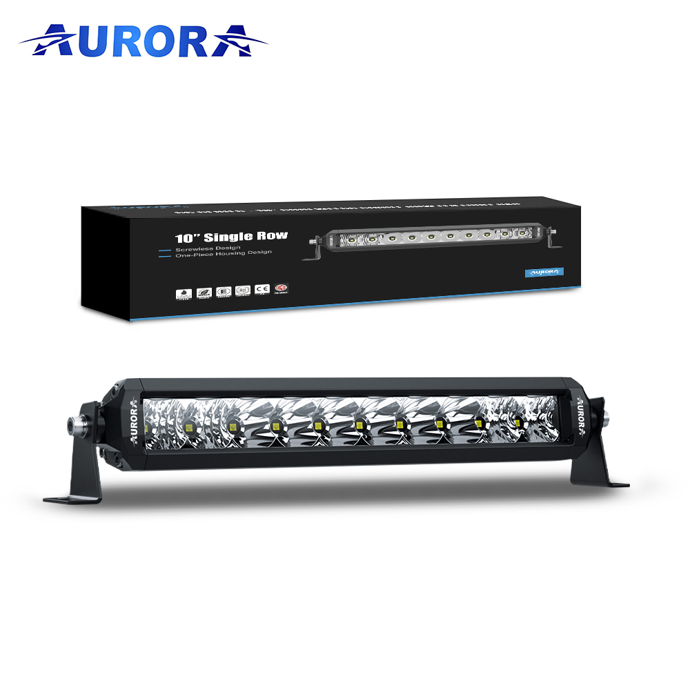 Aurora 10" Single Row Screwless LED Light Bar from AURORA China flashlight manufacturer